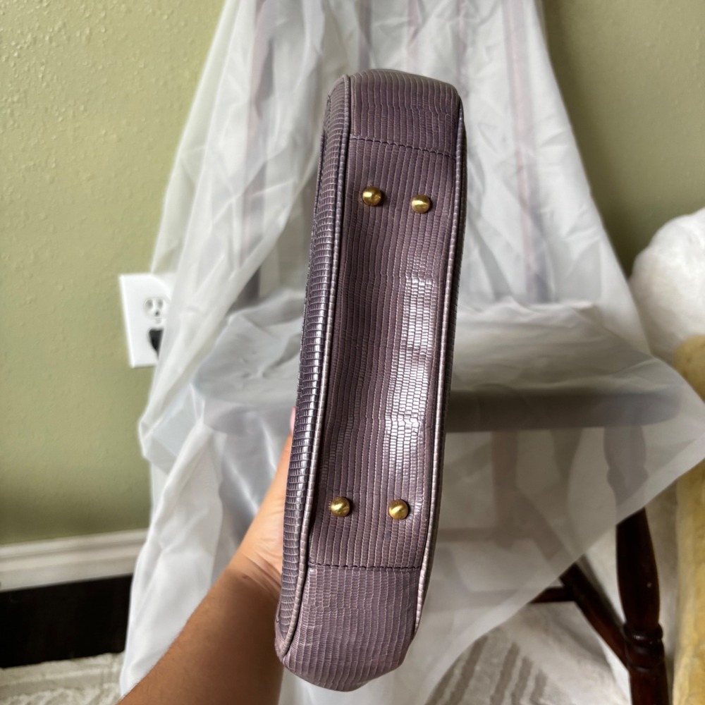 Vintage 90s Via Spiga Purple Leather Shoulder Bag - Picture 7 of 8